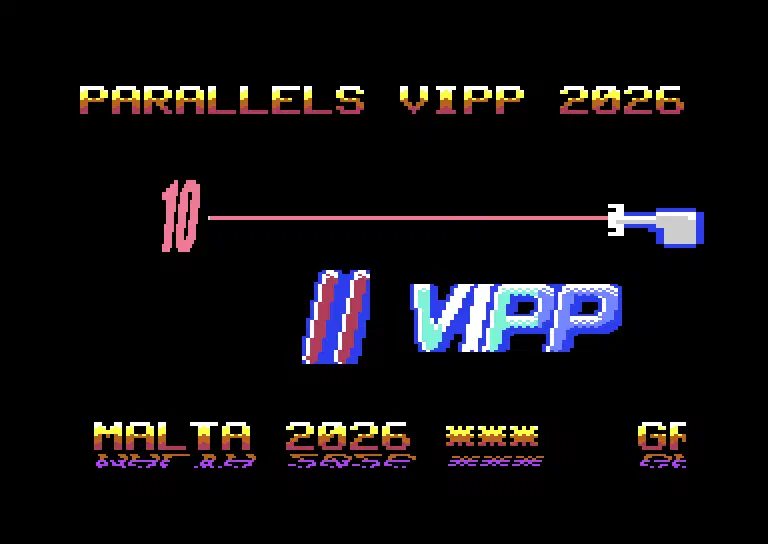The VIPP demo: the gun fires at the “10” above the VIPP logo