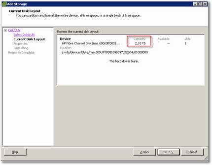 VMWare vSphere 4.1 Current Disk Layout