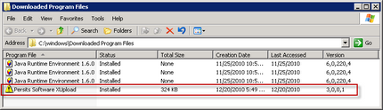 Downloaded Program Files Folder