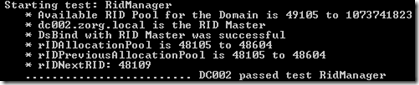DCDiag Ridmanager Test