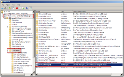 ADSI Edit System Container