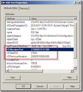 RID Set Properties