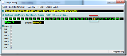 Central Electronics Coding | Byte 22 | Bit 2 | Seat Heating off