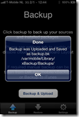 Backup was Uploaded and Saved