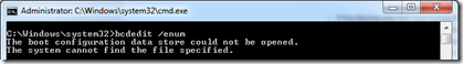 The boot configuration data store could not be opened | The system cannot find the file specified