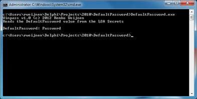 DefaultPassword from LSA Secrets