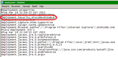 edit deployment.properties file