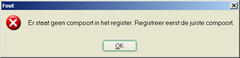 Er staat geen compoort in het register. Registreer eerste de juiste compoort