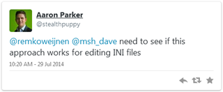 Aaron Parker | @stealthpuppy | @remkoweijnen @msh_dave need to see if this approach works for editing INI files