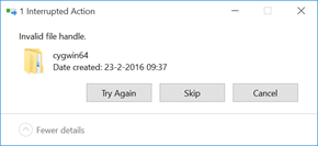 Invalid file handle