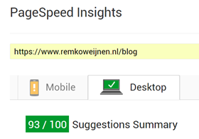 www.remkoweijnen.nl pagespeed 93/100