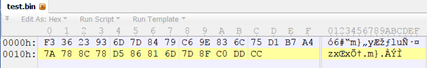 Encrypted Data in Hex Viewer