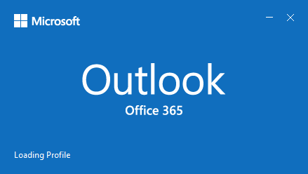 Outlook splash screen hung at "Loading Profile"